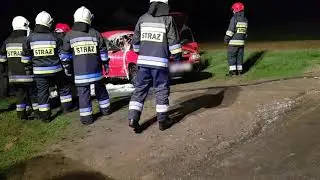 Pożar samochodu w Korczynie (06.04.2019)