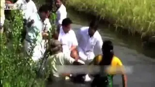 Kerala Minister of Agriculture and Cabinet Members fall into water