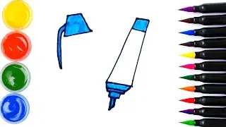 How to draw a marker. Coloring page/Drawing and painting for kids.