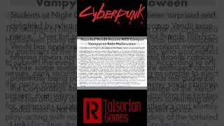 Cyberpunk RED Alert!  - Halloween Screamsheets Released | October 2023 DLC