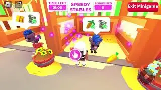 Playing Speedy Stables Mini Game | Adoptme | Roblox | Week 2 Update | Summer Fest