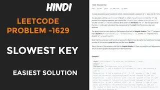 Slowest key leetcode | amazon oa questions | leetcode 1629 solution in java hindi