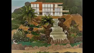 Modern Waterfall House | Speed Build | The Sims 4 | NO CC