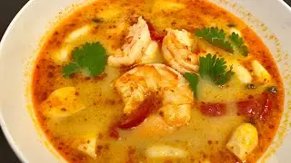 CREAMY TOM YUM GOONG - Thai Hot and Sour Soup