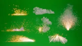Sparks & smoke green screen effect 