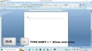 How create line in MS Word