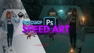 Candles in the snow - Photoshop Speed Art