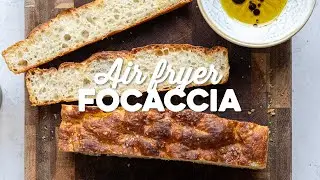Air Fryer Focaccia { No knead! } Supergolden Bakrs
