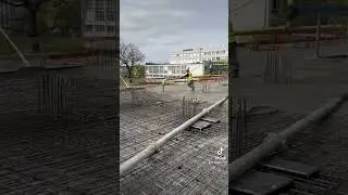 Заливання стропа помпою #будова #стройка #будівельник#помпа #бетон