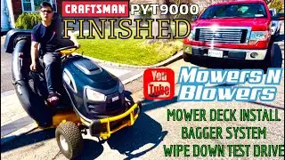 CRAFTSMAN PYT9000 YARD LAWN TRACTOR MOWER DECK & TRIPLE HARD BIN BAGGER SYSTEM INSTALLATION & POLISH