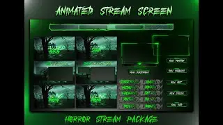 Horror stream overlay package, stream overlay, horror overlay, twitch overlay, Halloween