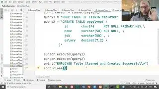 Lecture10 Part3 Python 105 MySQL Database Create New Table from python into mysql