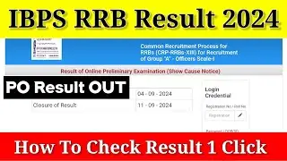 IBPS RRB Result 2024 ⭕ IBPS RRB PO Result 2024 Kaise Dekhe ? How To Check IBPS RRB PO Result 2024