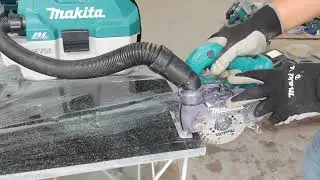 Cut Marble Makita Cordless Cutter DCC500 with Vacuum DVC750