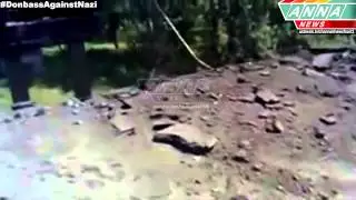 24 07 2014   LPR  Lisichansk  Exploded bridge