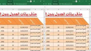 حذف بيانات الجدول في الاكسل بدون التنسيق - كيفية حذف بيانات الجدول - عمل جدول في الاكسل