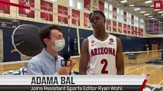 Ryan Wohl interviews Freshmen guard Adama Bal at 2021 media day.