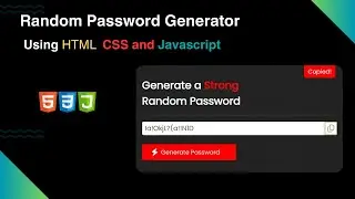 Random Password Generator Using HTML CSS & JavaScript | Password Generator in JavaScript