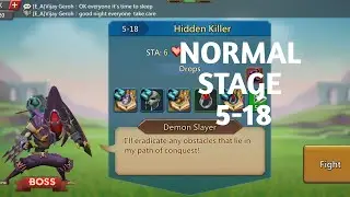 Lords mobile normal stage 5-18 f2p|Hidden killer normal stage 5-18