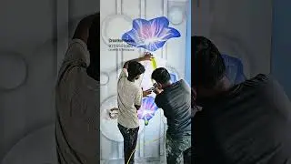 EASY 3D Floral Wall Art with Spray Paint - Step by Step #walldecor #wallmural #walldesigns #home
