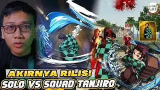 DEMON SLAYER X FF! SOLO VS SQUAD TANJIRO MODE BANT4I