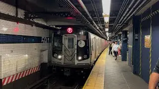 145th Street Bound  R160A (F) Train via The (B) Line Entering 59th Street-Columbus Circle