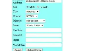 Simple Student Registration Program in HTML only using Visual Studio Code
