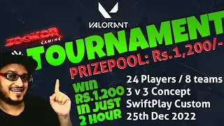 1st VALORANT TOURNAMENT - 24 PLAYERS - 3 v 3 SwiftPlay - Player Shuffle Concept - ENTRY FREE