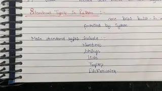 Python Lec 3 || Data Types ~ Standard Types in Python And Internal Types in Python || Operators 