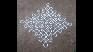 11x1 dots  kambi kolam ||  Chukkala Muggulu || #43|| Repeat the same for 4 sides