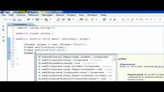 Create JFrame, JPanel ,button by  SWING GUI in Java without any visual editor