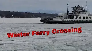 Winter Lake Champlain Ferry Crossing
