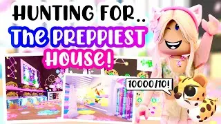 HUNTING FOR THE PREPPIEST HOUSE!💕🫢10000/10! RICH HOUSE!😮#adoptmeroblox #preppyadoptme #preppyroblox