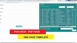 PHP CRUD - PDO CRUD - ONE PAGE TEMPLATE