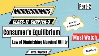 Law of Diminishing Marginal Utility | Consumer's Equilibrium | Class-11 | Economics #education