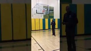 5'1 , 12 year old touching backboard