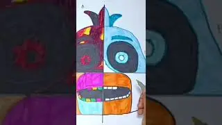 Menggambar dan mewarnai character game FNAF, Chica versi original, part 4 #shorts #fnaf #drawing