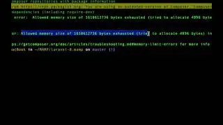 Composer require runs out of memory PHP Fatal error Allowed memory size 1610612736 bytes exhausted