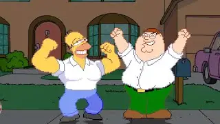 HOMER SIMPSON & PETER GRIFFIN AMAZING BATTLE IN SURVIVAL MODE