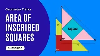 Area of the inscribed squares in a Right Angle Triangle| Geometry tricks #logicxonomy_shorts #shorts