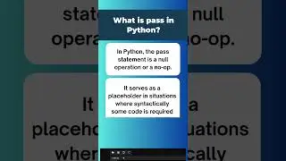 Pass() statement  in python | 30-Day Python Challenge | Top Interview Questions 