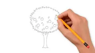 HOW TO DRAW TREE EASY-LEARN TO GLITTER APPLE TREE STEP BY STEP- DRAWING AND ART PIC