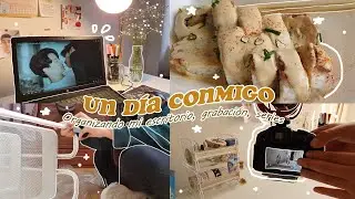 Un día conmigo: Organizando mi escritorio, Grabación, Series y Skincare | jmarylinj