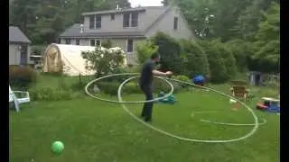 Big hula hoop with very big hula hoop