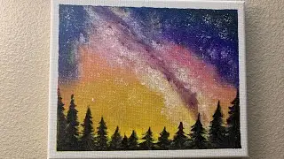 Painting Challenge #009 | Acrylic Painting WOW ART inspired | Galaxy at night Painting