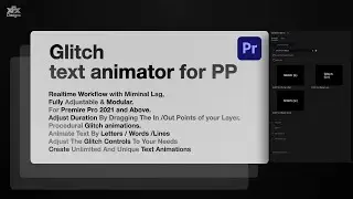 Glitch Text Animator For Premiere Pro MOGRT -  Easy Text Animator Tool-Tutorial
