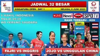 Jadwal Singapura Open 2023 Hari Ini Day 1 R32 - FAJRI vs INGGRIS - JOJO vs CHINA - 6 Wakil Indonesia