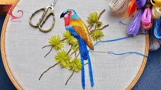 Beautiful 3D Bird Hand Embroidery Tutorial: Step by Step Guide for Beginners