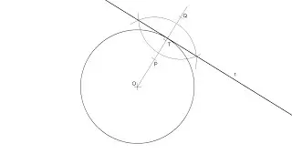 Tangent Line to a Circle Given the Point of Tangency Using a Ruler and Compass