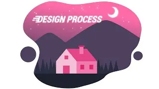 Design Scenery Illustration Process: Cabin in the Night | Design Tutorial |